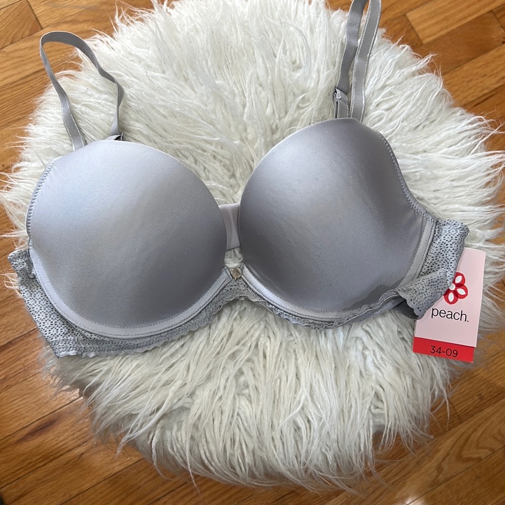 Grey plunge bra new with tags